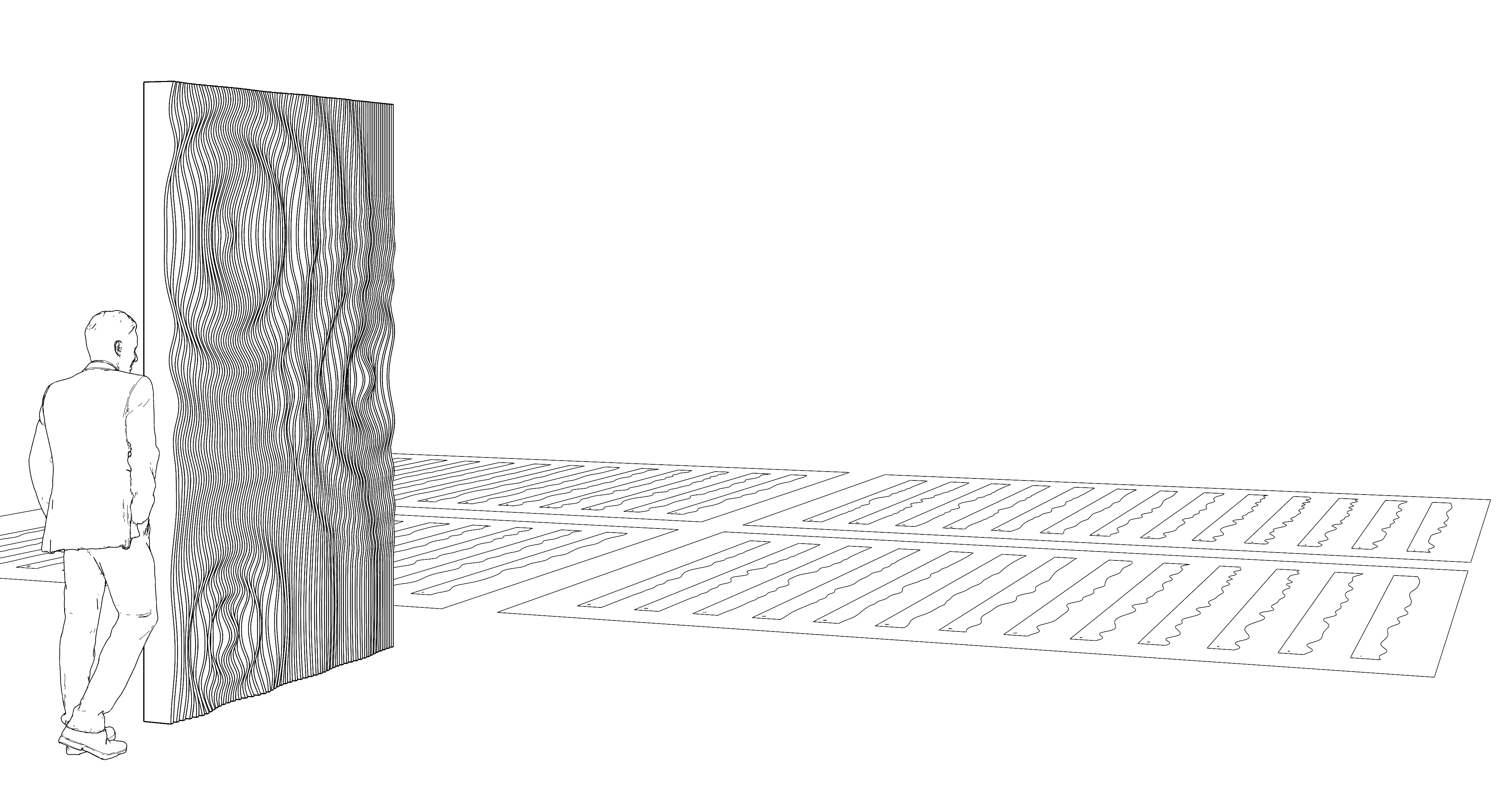 Parametrisches Design für CNC Frästeile einer CAD-Dienstleistung im Lamellendesign.